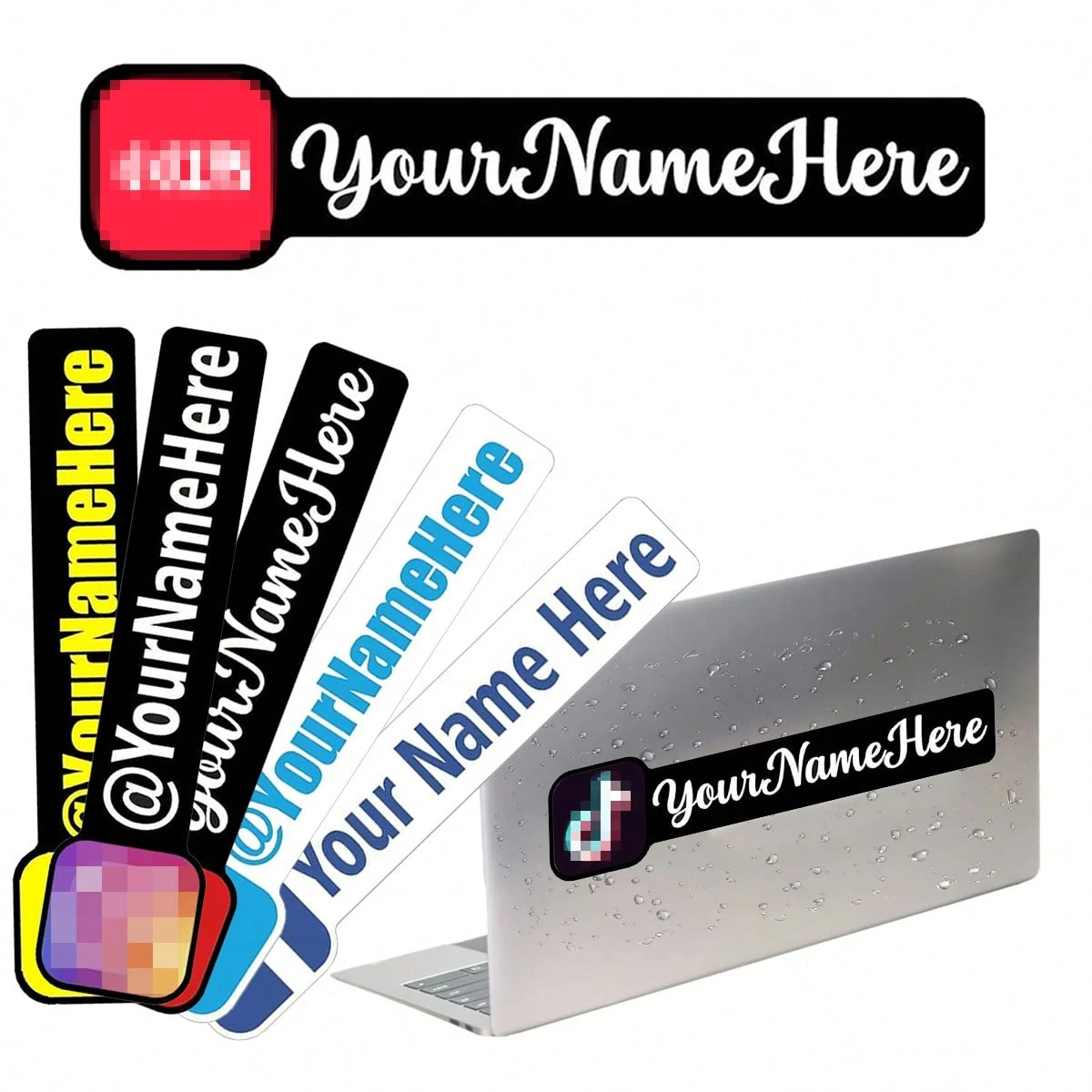 Car Accessories Name - Custom Address Website Stickers, User Name,