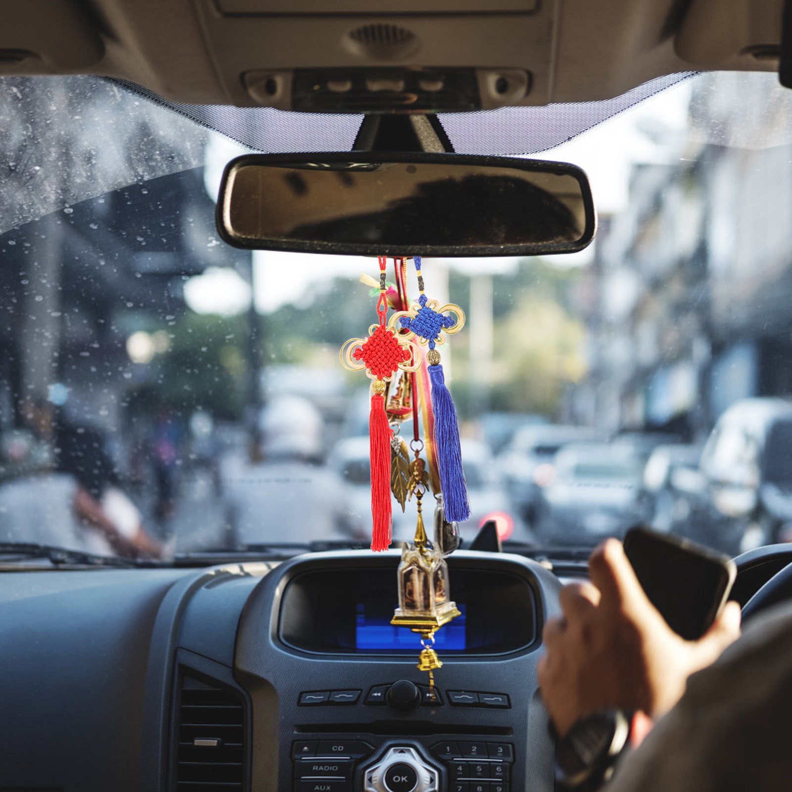 Car Accessories Mirror Hanging - 4Pcs Chinese Knot Tassel Hanging Ornaments