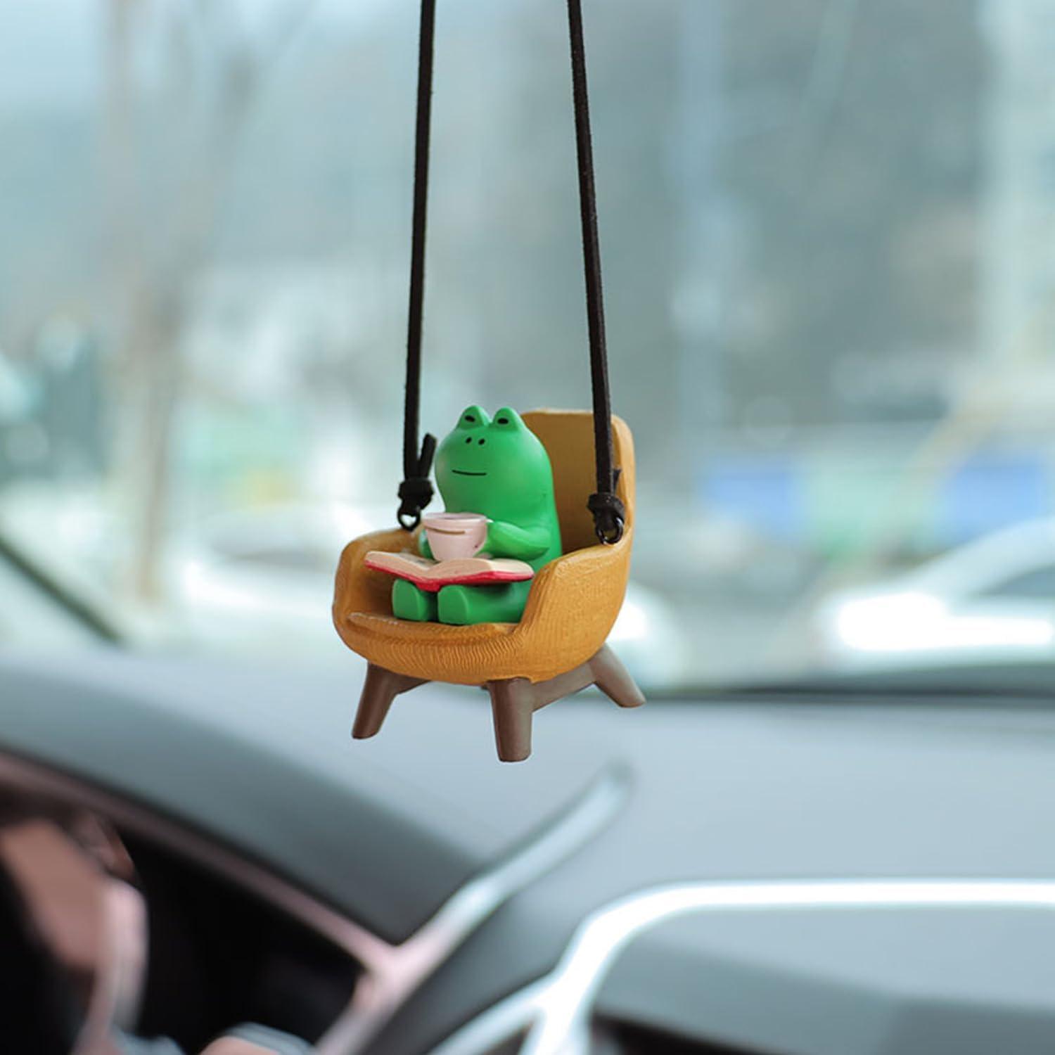 Car Accessories Mirror Hanging - Cute Frog Car Hanging Ornament for