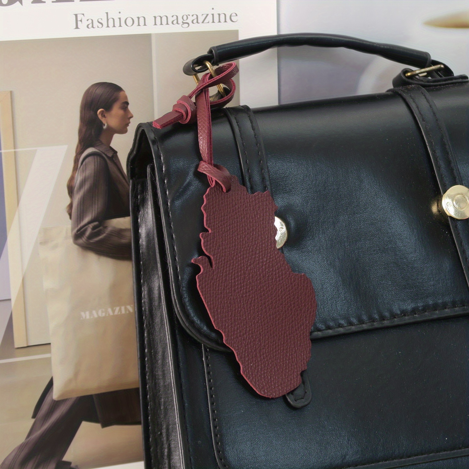 Qatar Car Accessories - Qatar Map PU Leather Charm -