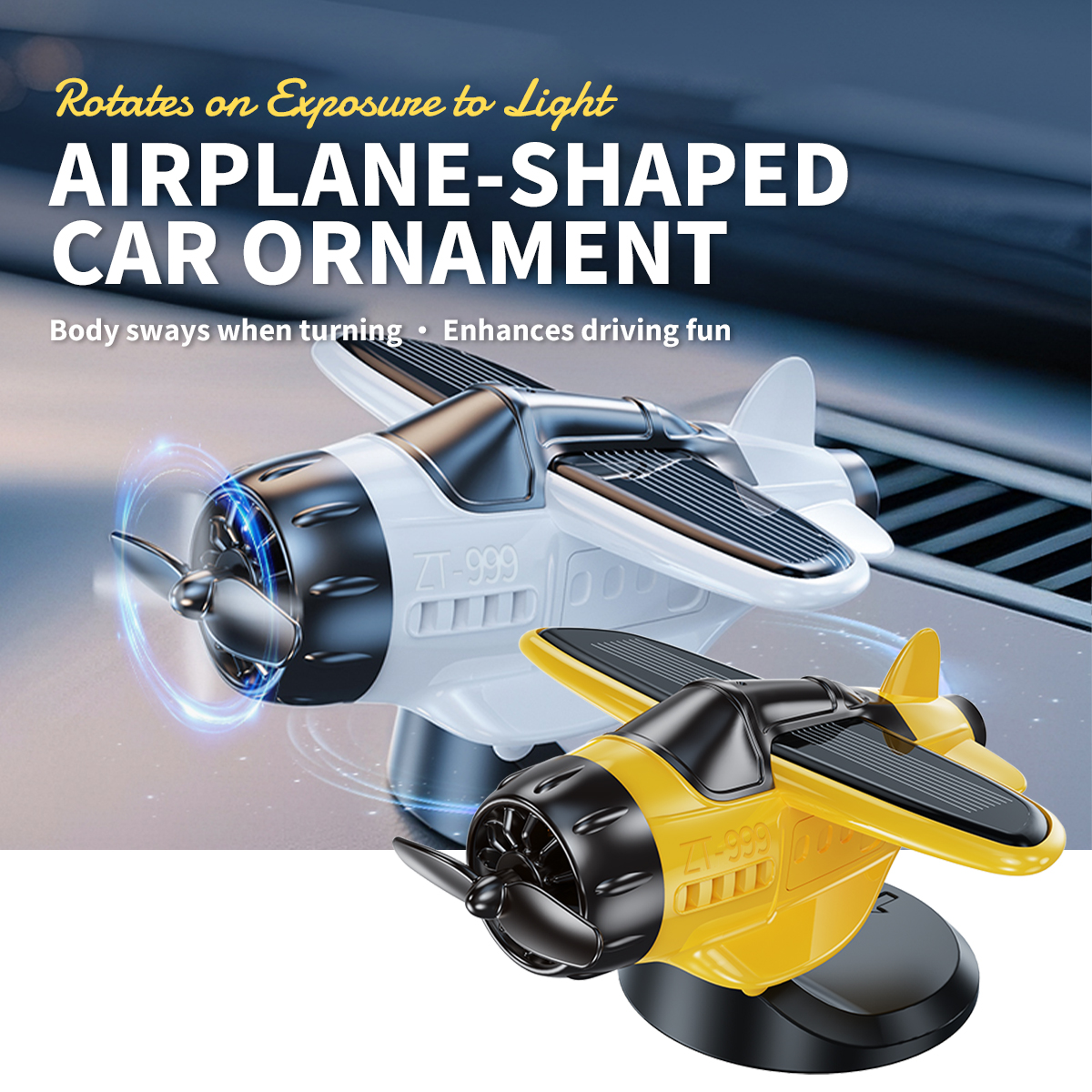 Car Accessories Inside - Motor Solar Airplane Ornaments 360° Rotary