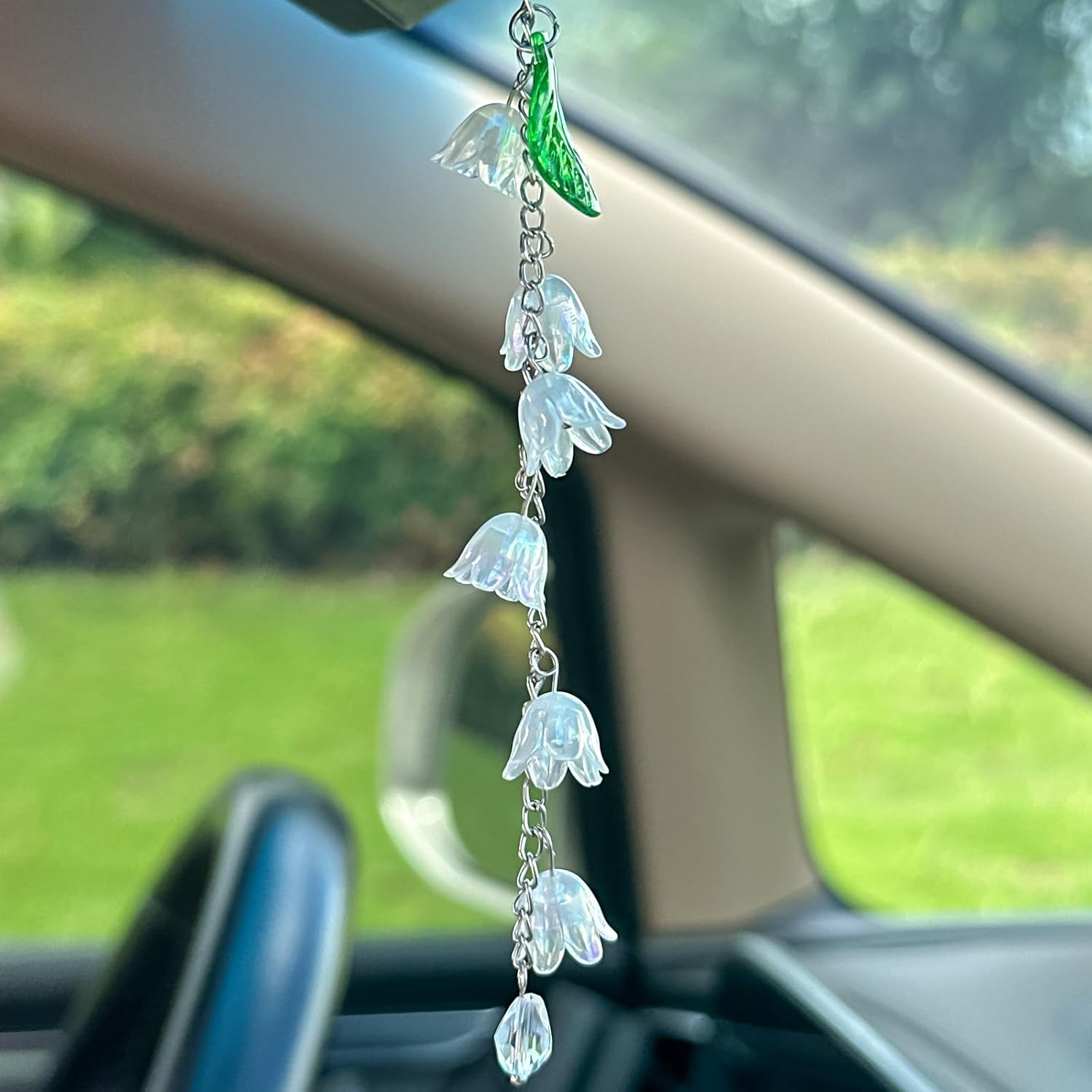 Car Accessories Mirror Hanging - Flower Car Charm,Lily of the Valley