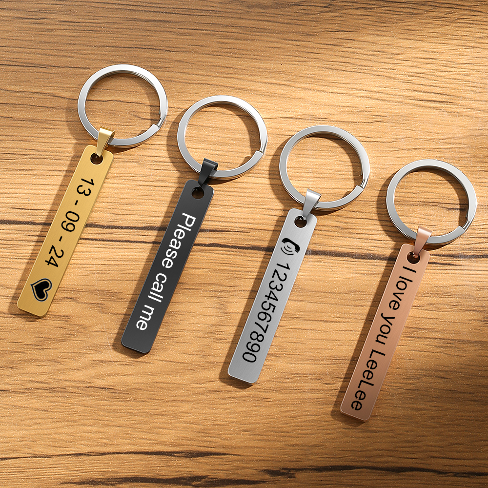 Car Accessories Name - Custom Logo Name Number Keychain Laser