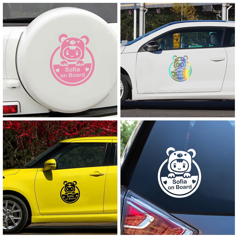 1PC Cute Bear Girl Custom Baby - Car Accessories Name recensie en prijs