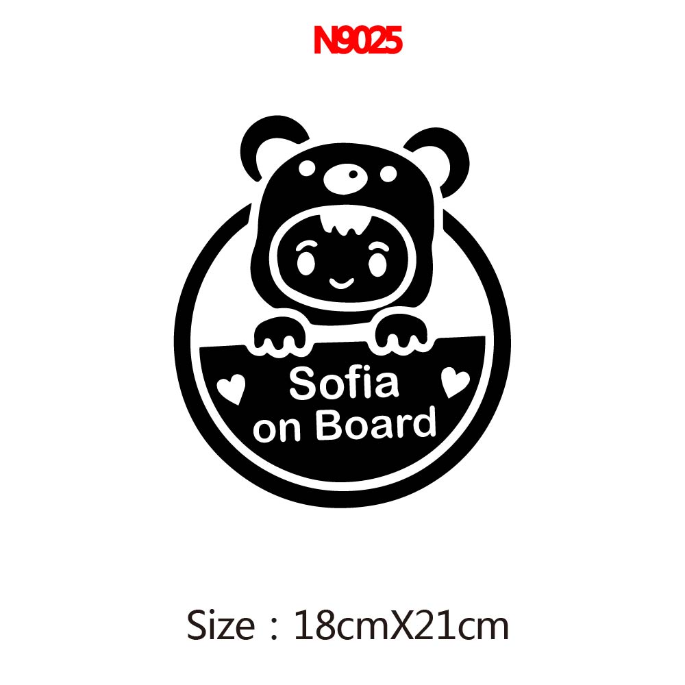 1PC Cute Bear Girl Custom Baby - Car Accessories Name recensie en prijs