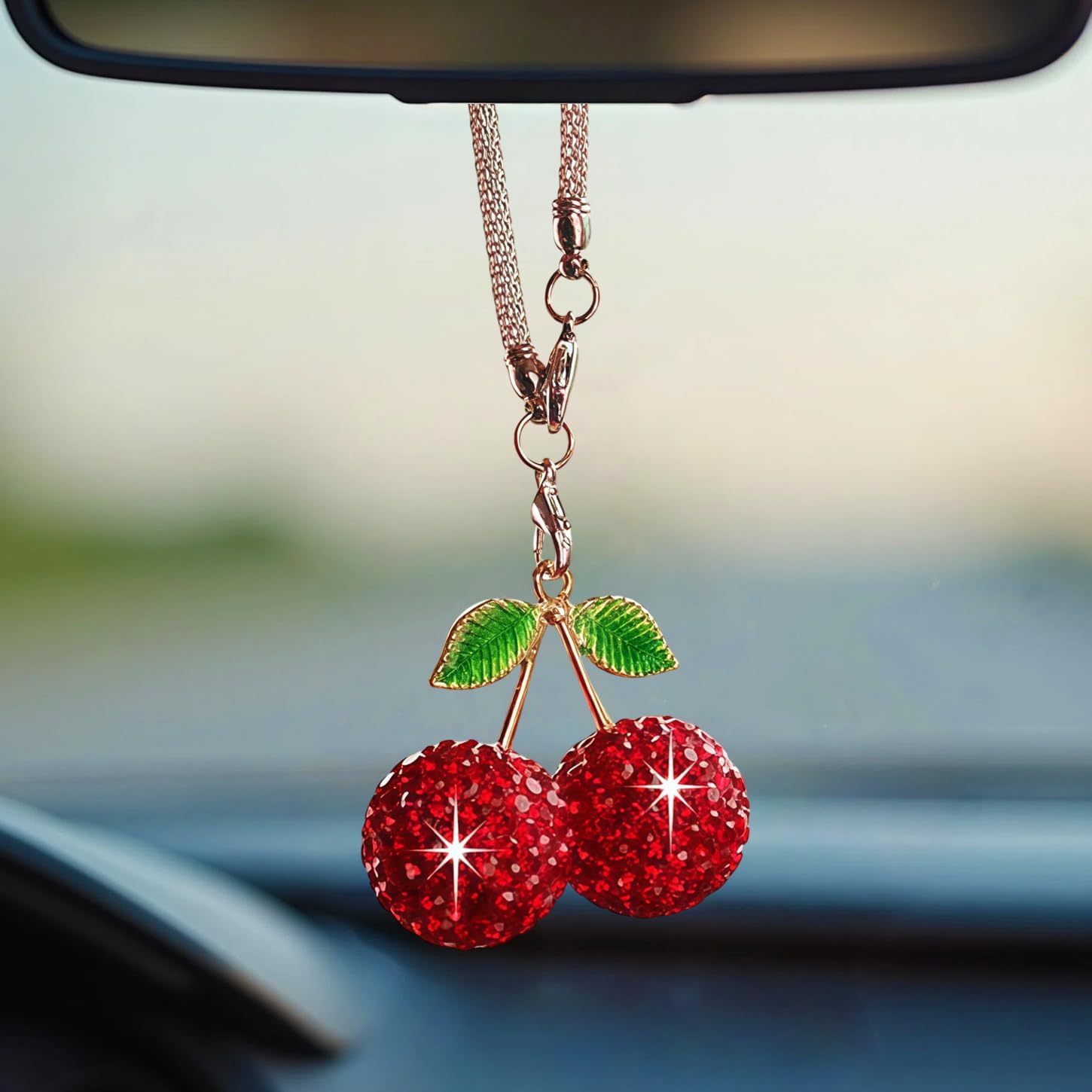 Bling Cherry Car Hanging Ornam - Car Accessories Mirror Hanging recensie en prijs