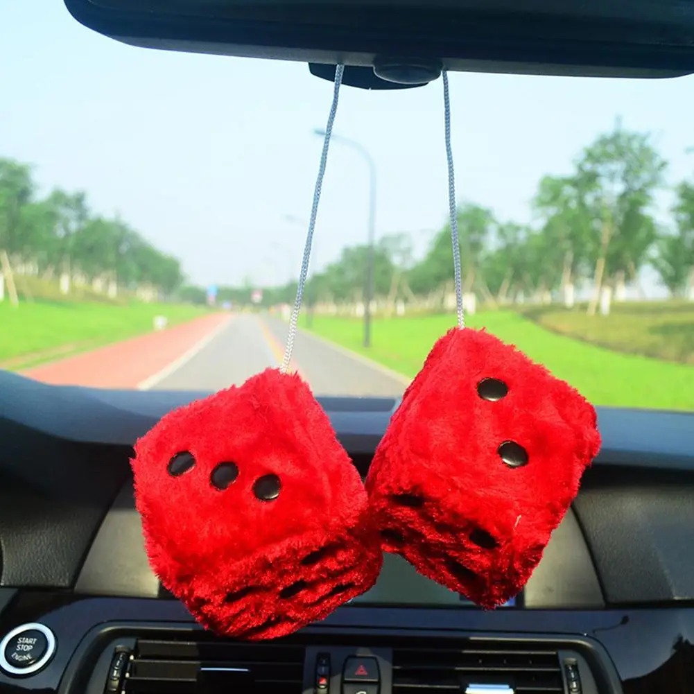 7.5cm Soft Fuzzy Dice for Car  - Car Accessories Mirror Hanging recensie en prijs