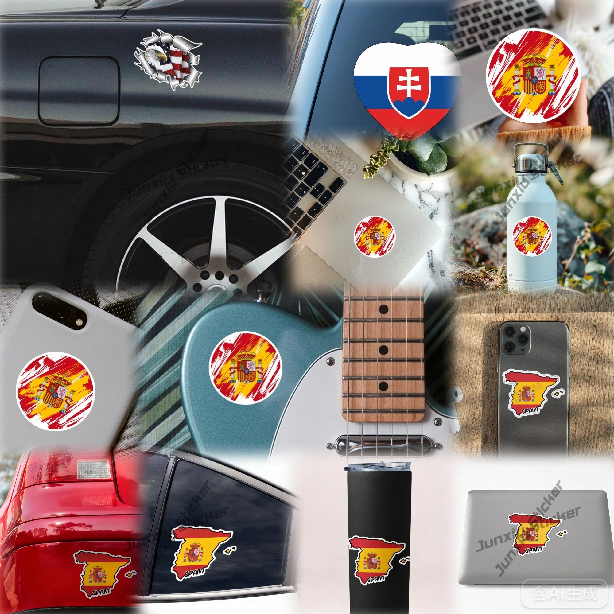 Qatar Seal Sticker Round Flag  - Qatar Car Accessories recensie en prijs