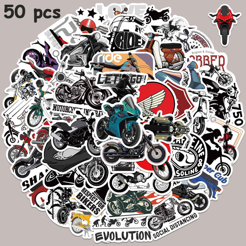 50pcs Retro Motorcycle Sticker - Car Accessories Quotes recensie en prijs