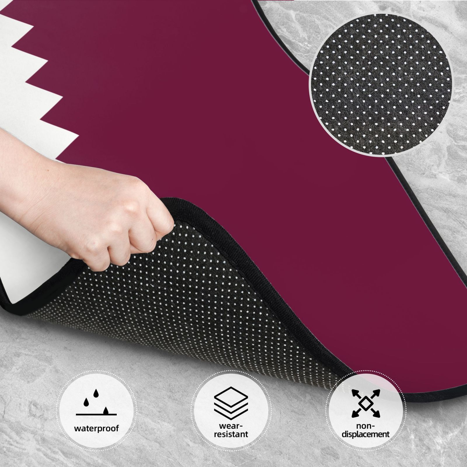 Flag of Qatar Pattern Car Floo - Qatar Car Accessories recensie en prijs